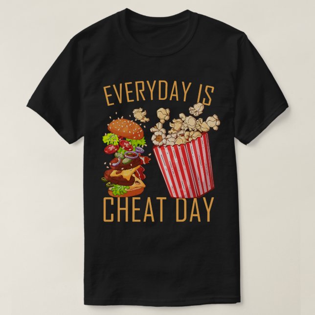 T-shirt Chaque Jour Est Triche Jour Drôle Gym Alimentation (Design devant)