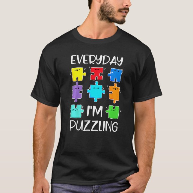 T-shirt Chaque jour je suis perplexe Autisme Sensibilisati (Devant)