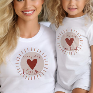 T-shirt Chaque Jour Je T'Aime Boho Heart Sun Matching