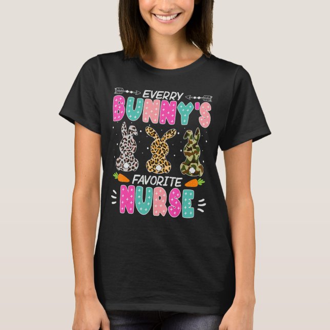 T-shirt Chaque lapin est une infirmière préférée de mignon (Devant)