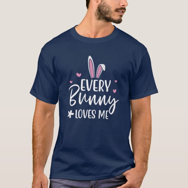 T-shirt Chaque Lapin M'aime ,Joyeuses Pâques T S,Chaque La (Devant)