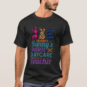 T-shirt Chaque lapin prof de garderie préféré amant heureu