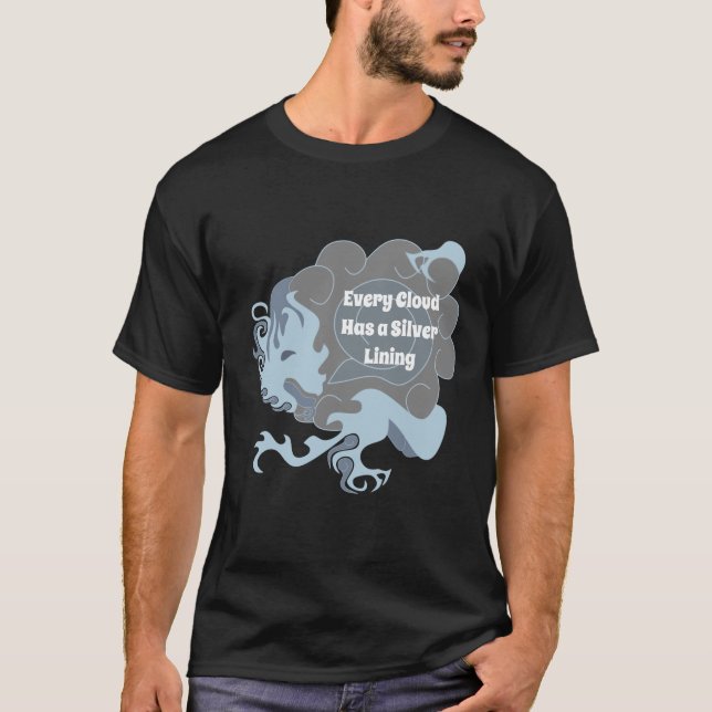 T-shirt Chaque nuage a un dragon chinois à revêtement arge (Devant)