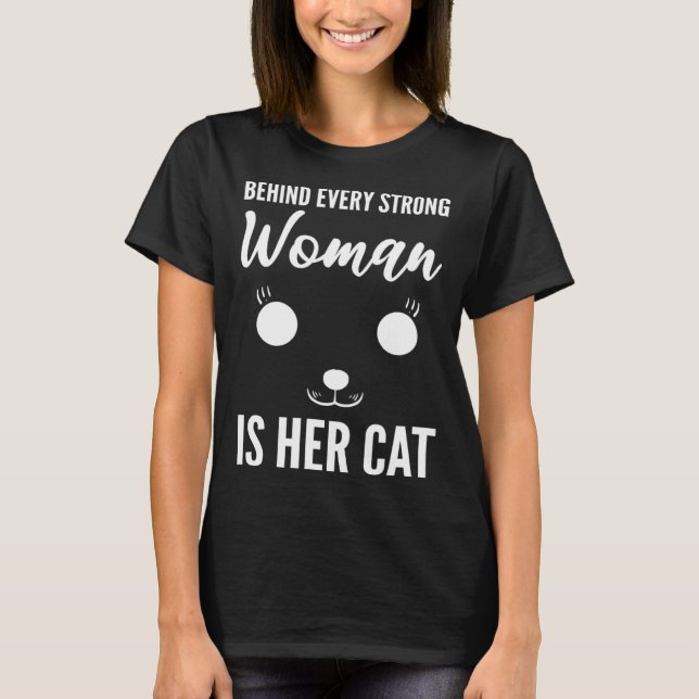 T-shirt Chaque parent de chat de femme forte (Devant)