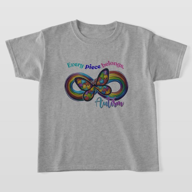 T-shirt Chaque pièce brille - Autisme papillon Tee (Poser)