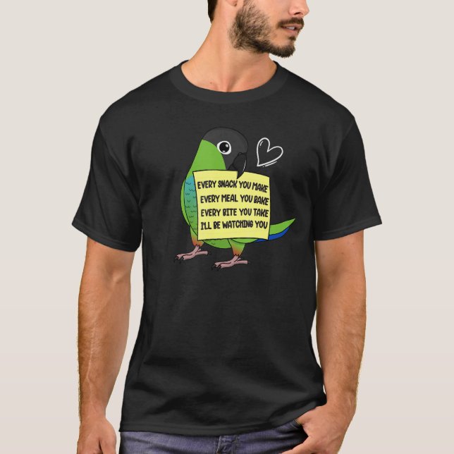 T-shirt Chaque Snack ou Bite I Nanday Conure Parrot (Devant)