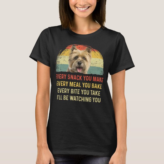 T-shirt Chaque Snack Que Vous Faites Cairn Terrier Chien M (Devant)