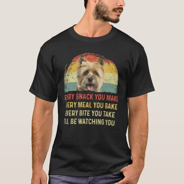 T-shirt Chaque Snack Que Vous Faites Cairn Terrier Chien M (Devant)