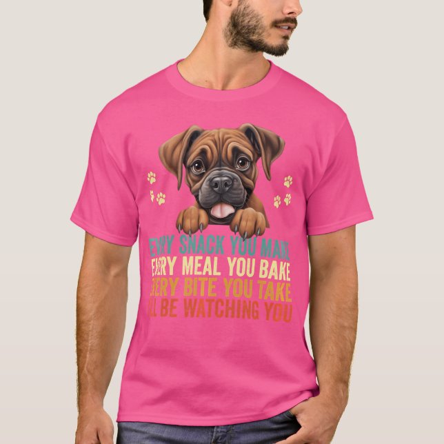 T-shirt Chaque Snack Que Vous Faites Drôle Boxer Chien Pap (Devant)