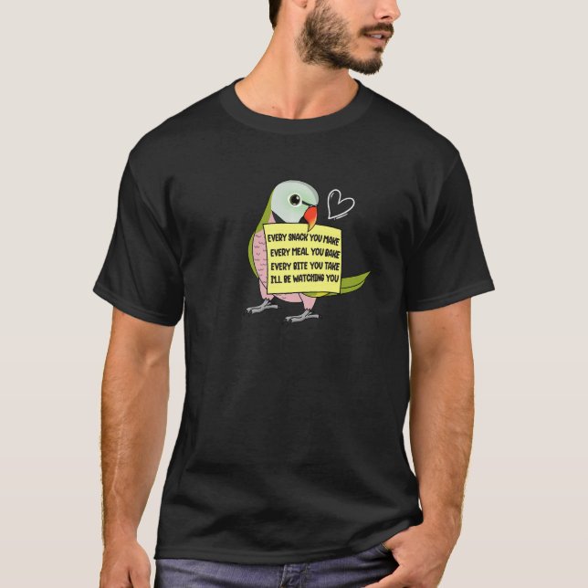 T-shirt Chaque Snack Repas ou Bite I Moustache Parakeet Pa (Devant)