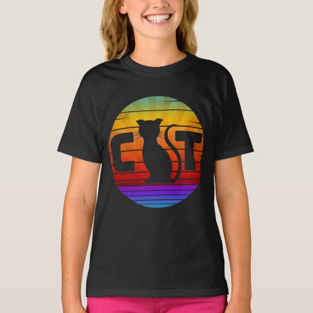 T-SHIRT CHAQUE SOLEIL VINTAGE CAT (Devant)