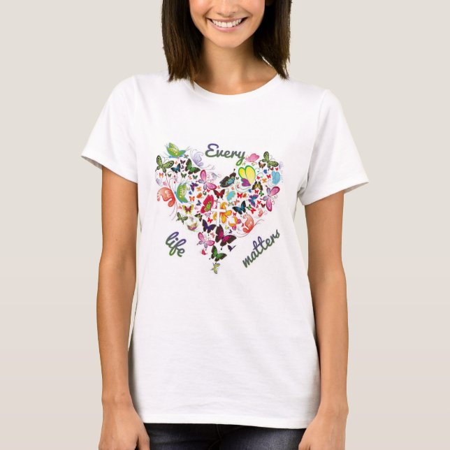 T-shirt chaque vie compte avec les croix (Devant)