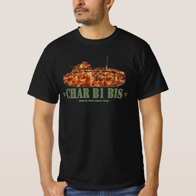 T-shirt Char B1 bis Char lourd français de la Seconde Guer (Devant)