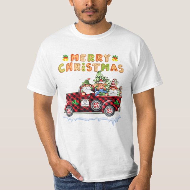 T-shirt Char de Noël Buffalo Plaid Chr (Devant)