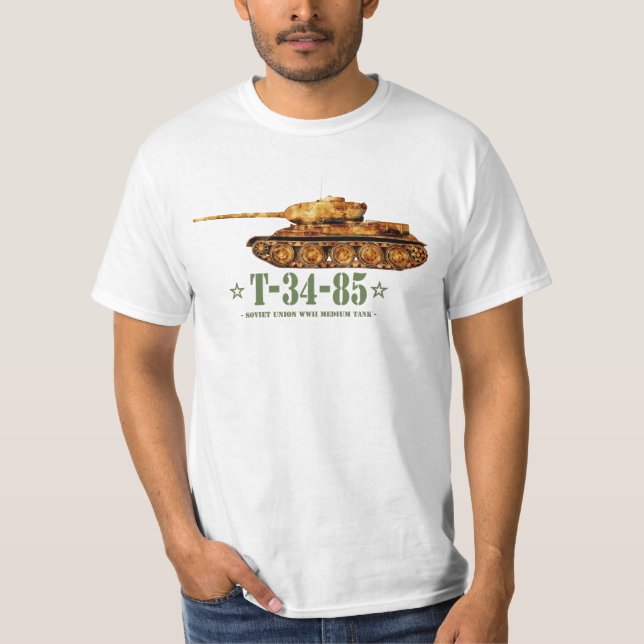 T-shirt Char moyen soviétique T-34-85 de la Seconde Guerre (Devant)