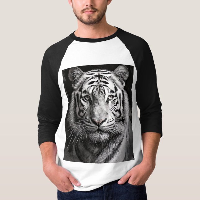 T-shirt Charbon blanc Tigre (Devant)