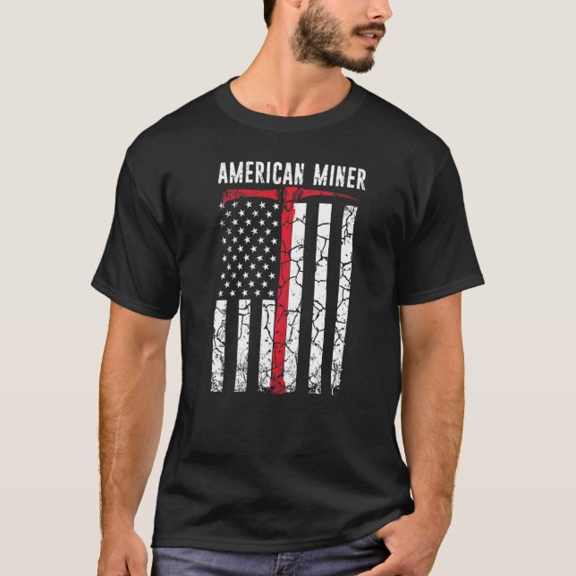 T-shirt Charbon Or Mineur Américain (Devant)