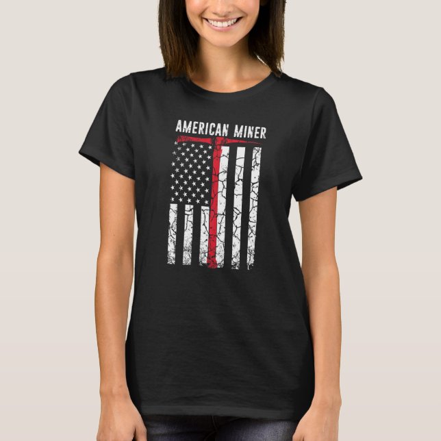 T-shirt Charbon Or Mineur Américain (Devant)