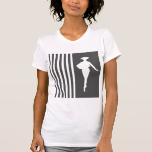 T-shirt Charcoal Modern Stripes with Fashion Silhouette