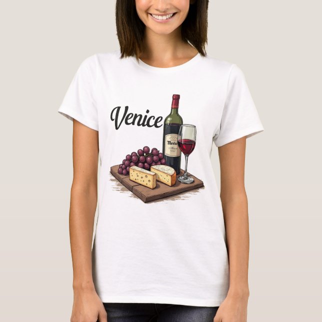 T-shirt Charcuterie & Merlot Euro Venise Style Tee (Devant)