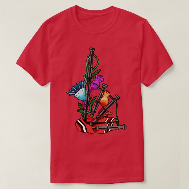 T-shirt Chardon et cornemuses Ecosse (Design devant)