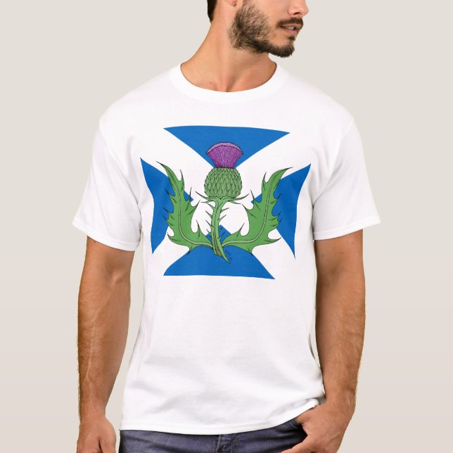 T-shirt Chardon et Saltire écossais (Devant)