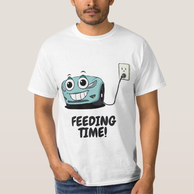 T-shirt Chargement amusant de Tesla - Temps d'alimentation (Devant)