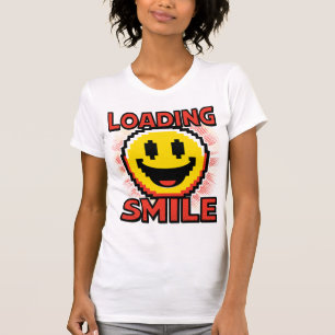 T-shirt Chargement de Smile – Rétro Pixel Art Smiley 8-Bit
