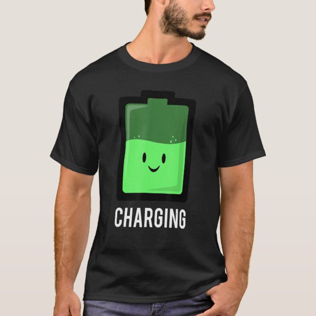 T-shirt Charger Batterie Mode De Vie Actif Pour Pe Énergét (Devant)