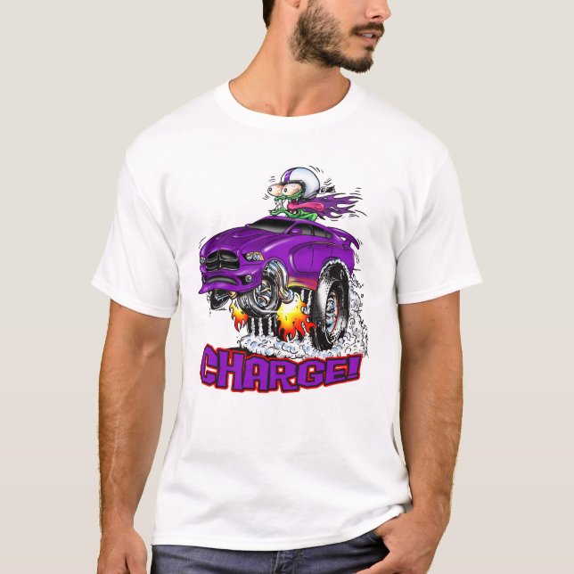 T-shirt Charger Charge ! Rod Hot Violet (Devant)