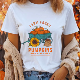 T-shirt Chariot de citrouilles d'Halloween de producteurs