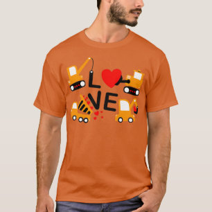T-shirt Chariot de construction Valentinex27s Jour de l'Am