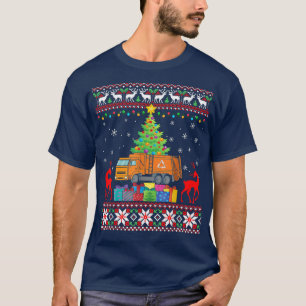 T-shirt Chariot de Noël Arbre Lumières Ornements Noël