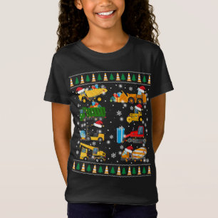 T-Shirt Chariot d'excavateur de construction Père Noël Ugl