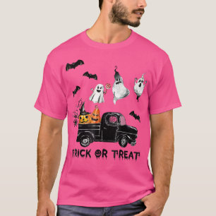 T-shirt Chariot Ou Traitement Halloween Camion Monster Gho