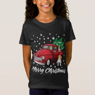 T-Shirt Chariot rouge Joyeux Arbre de Noël Chien Beagle Ch