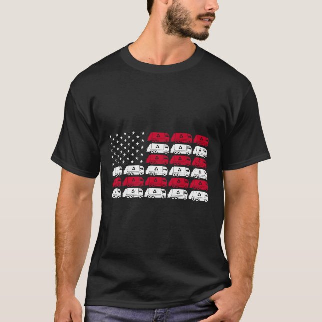 T-shirt Chariot Usa Drapeau Américain Hommes Patriotiques  (Devant)