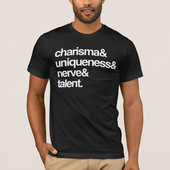 T-shirt Charisme Unicité Nerve et Talent (Devant)