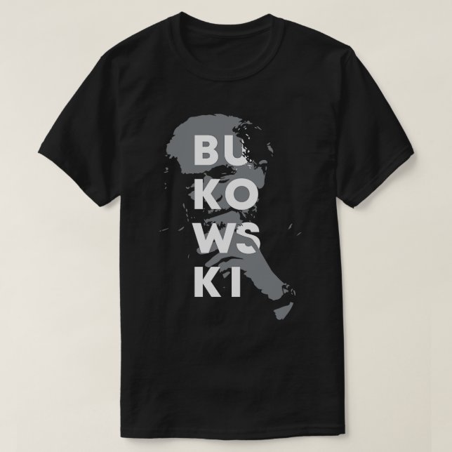 T-shirt Charles Bukowski étiquette (Design devant)