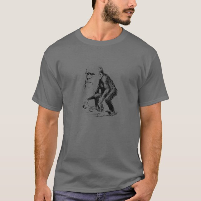 T-shirt Charles Darwin En Tant Qu'Ape - Évolution (Devant)
