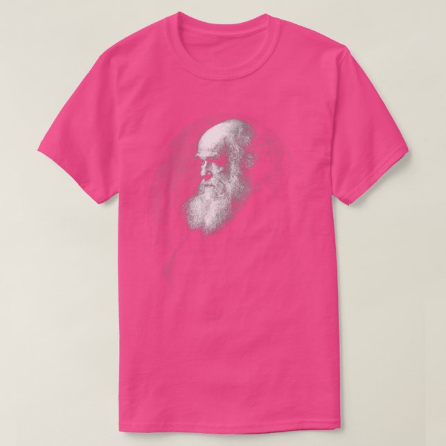 T-shirt Charles Darwin Portrait Visage Évolution Athée gif (Design devant)