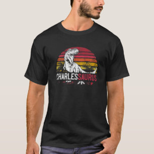 T-shirt Charles Saurus Funny Dinosaure personnalisé T Rex