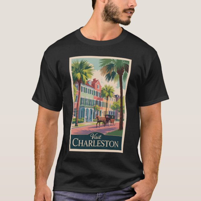 T-shirt Charleston Caroline du Sud Illustration Art de Voy (Devant)