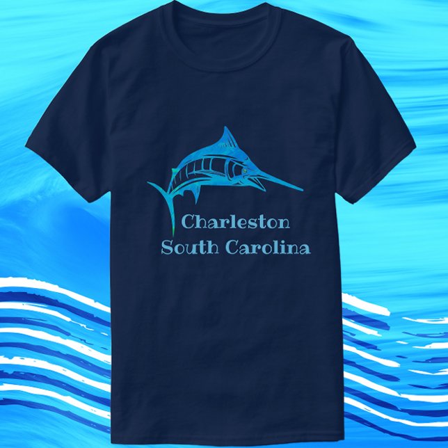 T-shirt Charleston South Carolina Blue Marlin Fish (Créateur téléchargé)