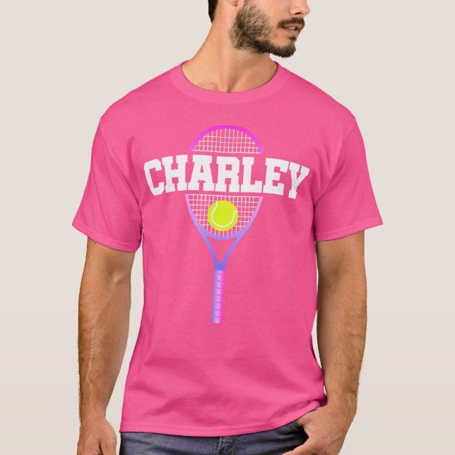 T-shirt Charley Nom Tennis Joueuse Filles Ball Et Raquette (Devant)
