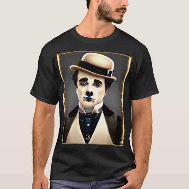 T-shirt Charlie Chaplin Chien triste (Devant)