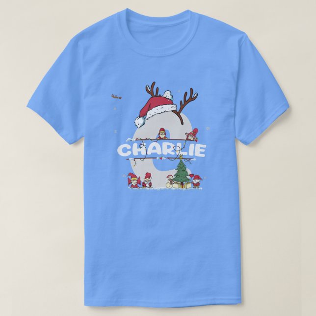 T-shirt Charlie Christmasw Charlie Nom pour les Noël drôle (Design devant)