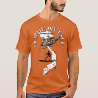 T-shirt Charlie Dont Surf w Board w Big Helo White