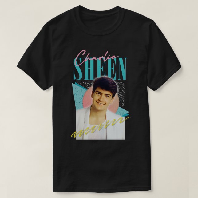 T-shirt Charlie Sheen 80s esthétique (Design devant)