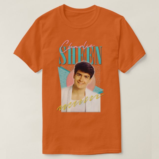 T-shirt Charlie Sheen 80s esthétique (Design devant)
